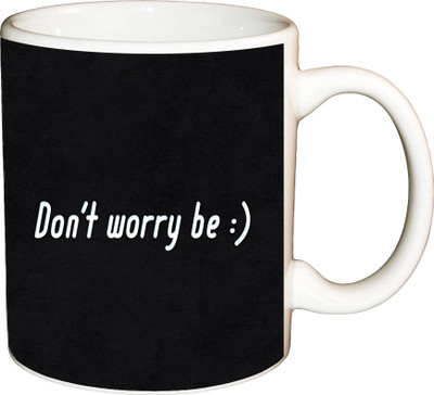 

ShopBuzz don’t Worry be Printed Coffee Ceramic Mug(350 ml), Multicolor