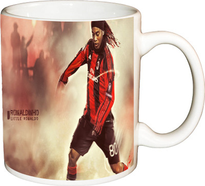 

ShopBuzz Ronaldinho Printed Coffee Ceramic Mug(350 ml), Multicolor