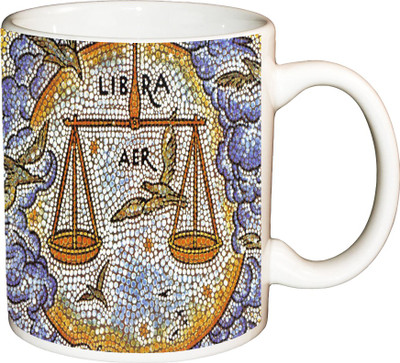 

ShopBuzz Zodiac Libra Printed Coffee Ceramic Mug(350 ml), Multicolor