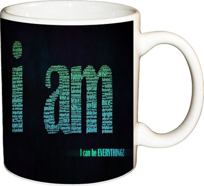 

ShopBuzz I Can Be Everything Printed Coffee Ceramic Mug(350 ml), Multicolor
