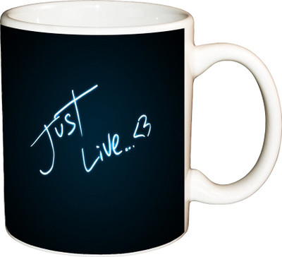 

ShopBuzz Just Love Printed Coffee Ceramic Mug(350 ml), Multicolor