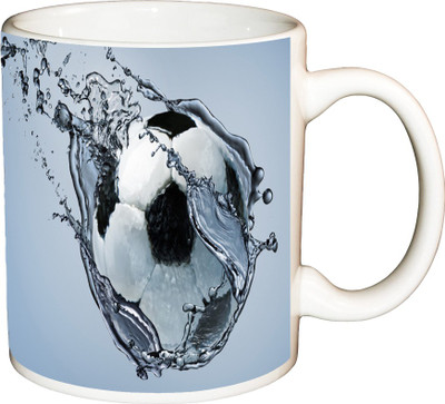 

ShopBuzz Water Football Printed Coffee Ceramic Mug(350 ml), Multicolor