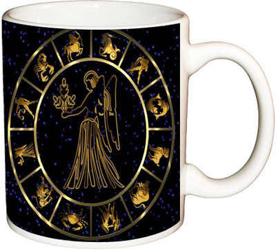 

ShopBuzz Zodiac Angle Printed Coffee Ceramic Mug(350 ml), Multicolor