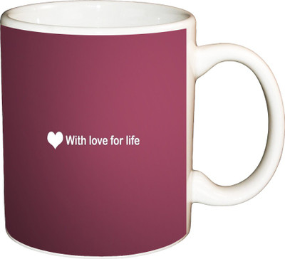 

ShopBuzz With Love For Life Printed Coffee Ceramic Mug(350 ml), Multicolor