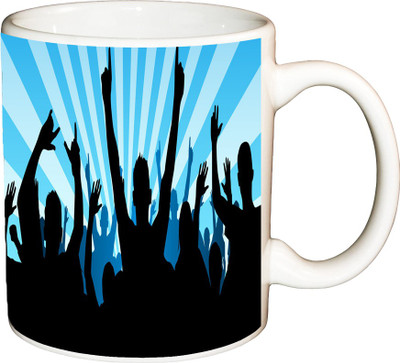 

ShopBuzz DJ Dance Printed Coffee Ceramic Mug(350 ml), Multicolor