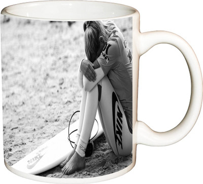 

ShopBuzz Surfing Surfer Printed Coffee Ceramic Mug(350 ml), Multicolor