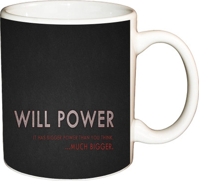 

ShopBuzz Will Power Printed Coffee Ceramic Mug(350 ml), Multicolor