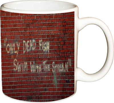 

ShopBuzz Only Dead Fish Printed Coffee Ceramic Mug(350 ml), Multicolor