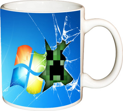 

ShopBuzz Broken Window Printed Coffee Ceramic Mug(350 ml), Multicolor