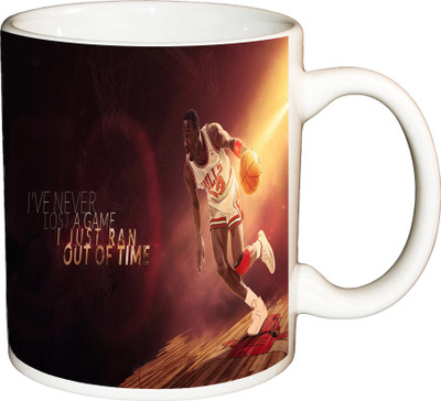 

ShopBuzz I Just Ran out Of Time Printed Coffee Ceramic Mug(350 ml), Multicolor