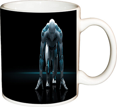 

ShopBuzz Hitech Robot Printed Coffee Ceramic Mug(350 ml), Multicolor
