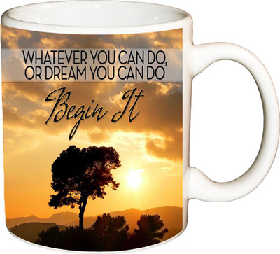 

ShopBuzz Watever you can Do Printed Coffee Ceramic Mug(350 ml), Multicolor