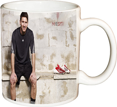 

ShopBuzz Messi With Shoes Printed Coffee Ceramic Mug(350 ml), Multicolor