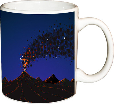 

ShopBuzz Light Mountain Printed Coffee Ceramic Mug(350 ml), Multicolor