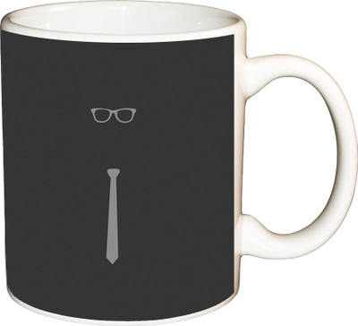 

ShopBuzz Vector Tie Man Printed Coffee Ceramic Mug(350 ml), Multicolor