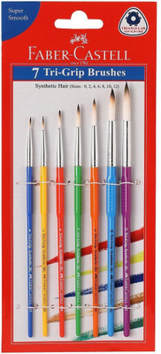 FABER-CASTELL Tri-Grip Brush -Round Pack of 7(Multicolor)