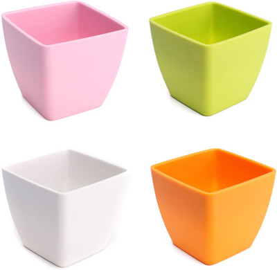 

Truphe Pearl Plastic Pot - Pack of 4 (Multicolor) Plant Container Set(Pack of 4, Plastic)