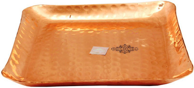 

IndianArtVilla Copper Hammered Square Tray Tray