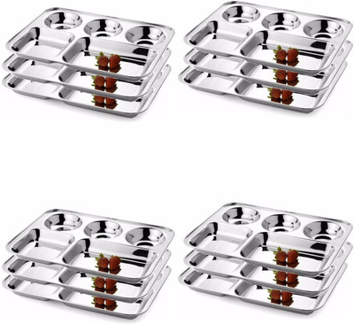 

Premi Bartan Bhandar Bhojan Thal Dinner Plates(Pack of 12)