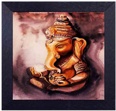 

ganesha with modak Canvas Art(13.5 inch X 13.5 inch, Framed)