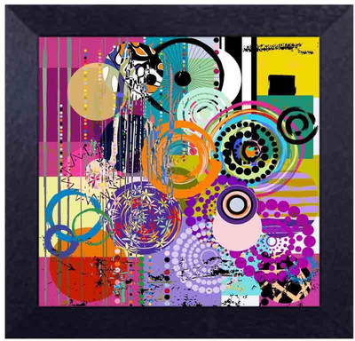 

modern art with circular patterns Canvas Art(13.5 inch X 13.5 inch, Framed)