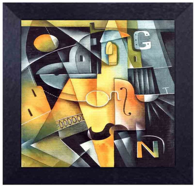 modern art trapezium Canvas Art(13.5 inch X 13.5 inch, Framed)