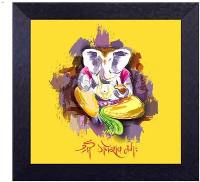 

shri ganeshay namah Canvas Art(13.5 inch X 13.5 inch, Framed)