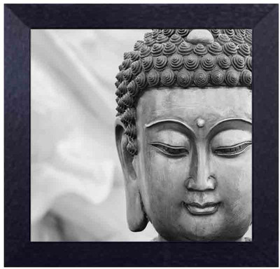 

gautam buddha black & white Canvas Art(13.5 inch X 13.5 inch, Framed)
