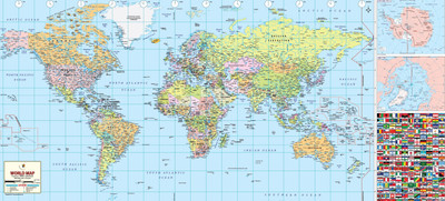 

World Map Large Vinyl - Fine Art Print(57.6 inch X 27.5 inch)
