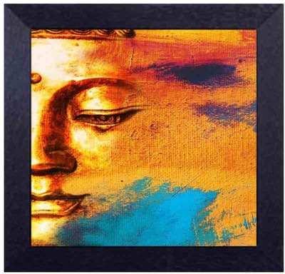 gautam buddha a peaceful soul Canvas Art(13.5 inch X 13.5 inch, Framed)