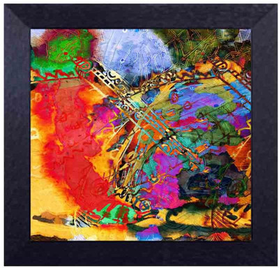 

random brush strokes Canvas Art(13.5 inch X 13.5 inch, Framed)