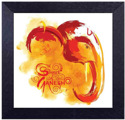 

shri ganesh with his trunk Canvas Art(13.5 inch X 13.5 inch, Framed)