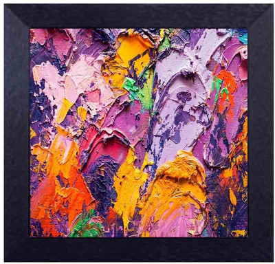 

vibrant brush strokes Canvas Art(13.5 inch X 13.5 inch, Framed)