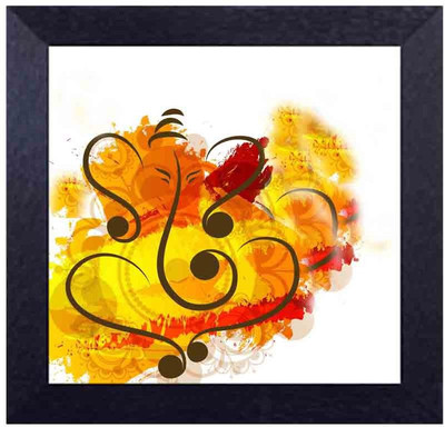 

happy ganesh chaturthi Canvas Art(13.5 inch X 13.5 inch, Framed)