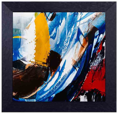 

modern art in shades of blue Canvas Art(13.5 inch X 13.5 inch, Framed)