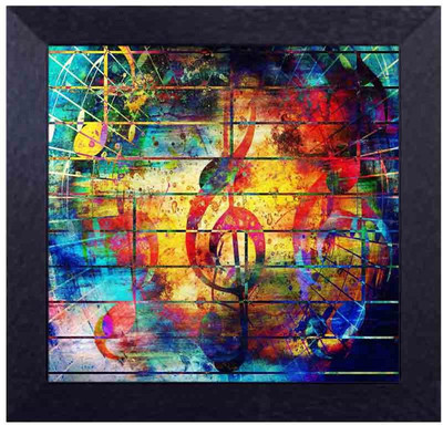 

musical pattern Canvas Art(13.5 inch X 13.5 inch, Framed)