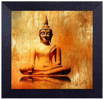 

sitting gautam buddha Canvas Art(13.5 inch X 13.5 inch, Framed)