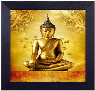 

meditating gautam buddha Canvas Art(13.5 inch X 13.5 inch, Framed)