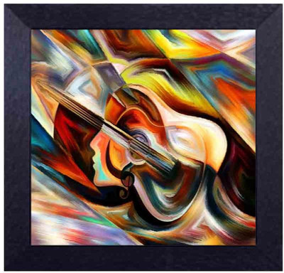 

guitar bold and bright Canvas Art(13.5 inch X 13.5 inch, Framed)