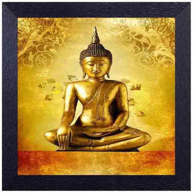 

meditatind gautam buddha Photographic Paper(14 inch X 14 inch, Framed)