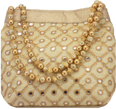 

Bagaholics Ethnic Clutch Silk Potli Batwa Pouch Bag Gift For Women Potli(Gold)