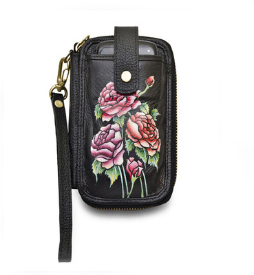

sophia visconti Floral Print Pouch Wristlet(Black, Red, Blue), Black;blue;red