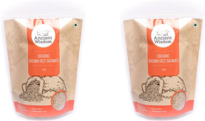 

Ancient Wisdom Organic Basmati Rice Brown Pack of 2 x 1 Kg Brown Basmati Rice (Long Grain)(2 kg)