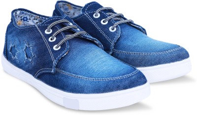 

High Fly Men's Denim Stylish Casual Shoes, Dancing Shoes, Party Wear Sneakers (6-) Casuals For Men(Blue