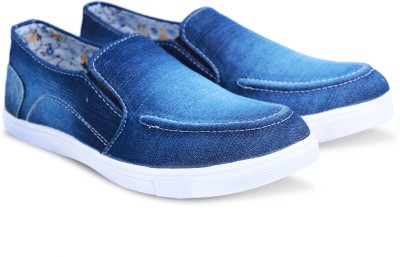 

High Fly Men's Denim Stylish Casual Shoes, Dancing Shoes, Slip On Sneakers, Party Wear Sneakers (6-) Casuals For Men(Blue