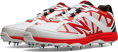 

New Balance 10 AB Cricket Shoes For Men(White, Red