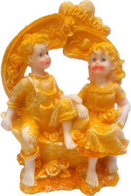 

FABZONE Valentine Romantic Love couple Statue - Handicraft Decorative Home Interior & Table Décor Figurine / Marriage Wedding Anniversary Antique Gift item Decorative Showpiece - 15 cm(Polyresin, Orange)