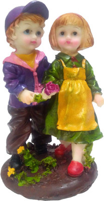 

FABZONE Valentine Romantic Love couple Statue - Handicraft Decorative Home Interior & Table Décor Figurine / Marriage Wedding Anniversary Antique Gift item Decorative Showpiece - 11 cm(Polyresin, Multicolor)