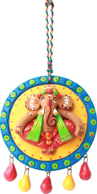 

KALAKSHI WALL HANGING GANESHA KALA-GWH01 Decorative Showpiece - 15 cm(Terracotta, Multicolor)