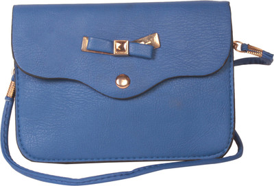 Zornna Women Casual Blue Rexine Sling Bag